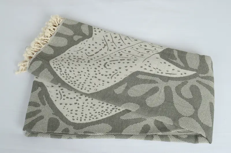 Turkish Blanket Throw, 100x92 Cotton Whale Design Towel, Wedding Favors, Tablecloth, Gift For Her, Woven Blanket, Turkish Beach Blanket - 6