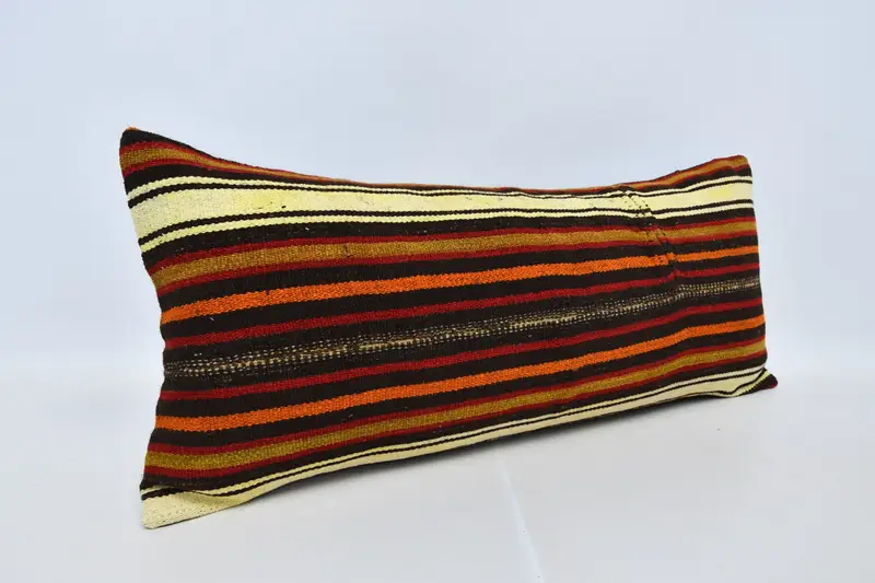 Boho Pillow Sham Cover, Pillow for Couch, Pillow Cover, 16x36 Red Pillow, Natural Pillow Case, Southwestern Cushion Case, Kilim Pillow - 3