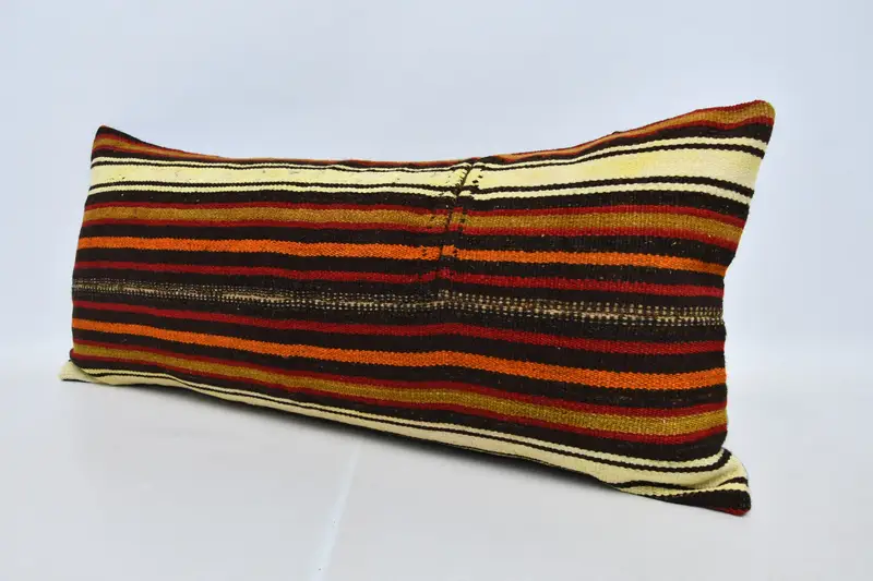 Boho Pillow Sham Cover, Pillow for Couch, Pillow Cover, 16x36 Red Pillow, Natural Pillow Case, Southwestern Cushion Case, Kilim Pillow - 4
