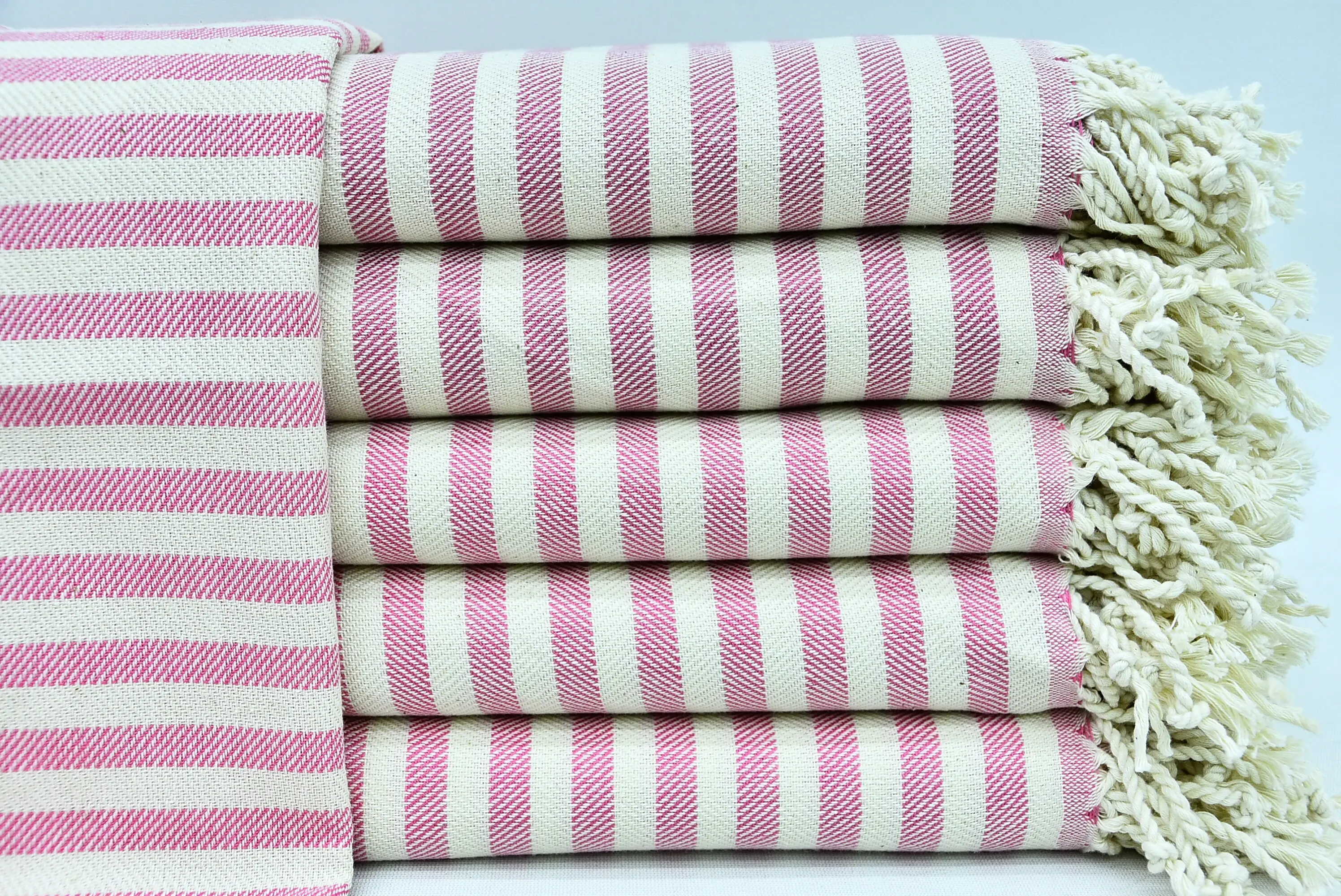 Dish Towel Turkish Cotton Pink and White, 24x40 - 1