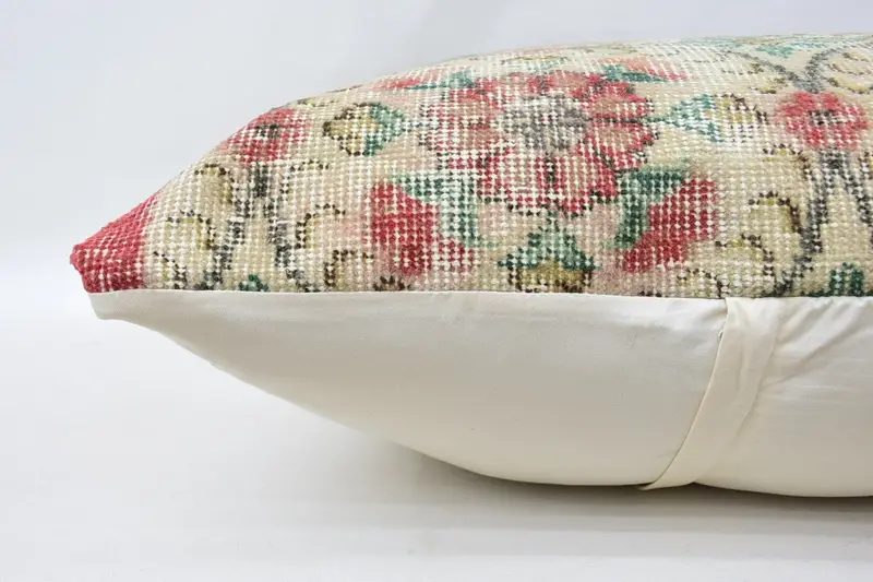 Turkish Kilim Pillow, Cushion Cover, Antique Pillows, 32x32 Beige Pillow Cover, Handwoven Pillow Cover Cushion Case, Pillow for Sofa, Toss Pillow - 6