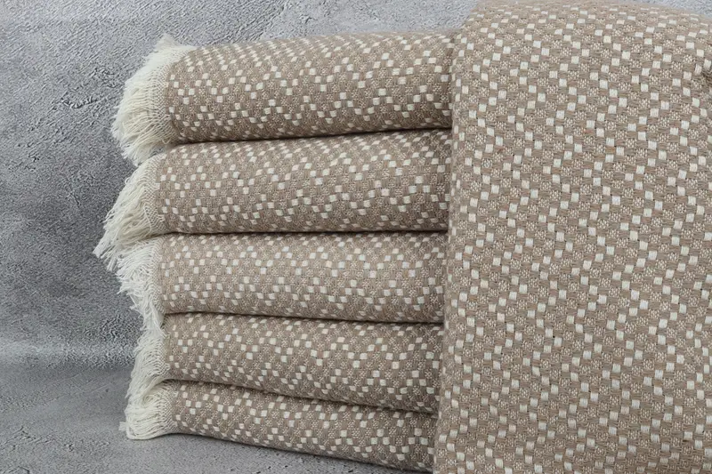 Monogram Blanket, Custom Blanket, 76x68 Cotton Herringbone Towel, Gift For Her, Oversized Beach Towel, Turkish Tablecloth, Bachelorette Gifts - 1