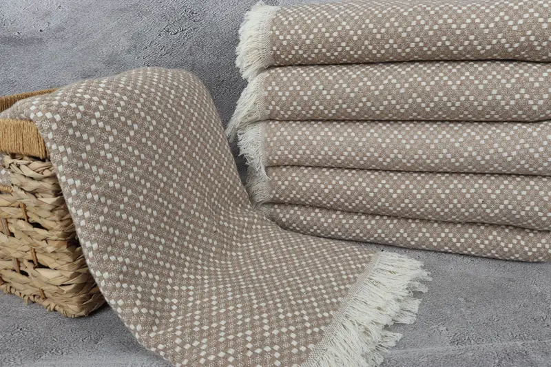 Monogram Blanket, Custom Blanket, 76x68 Cotton Herringbone Towel, Gift For Her, Oversized Beach Towel, Turkish Tablecloth, Bachelorette Gifts - 3