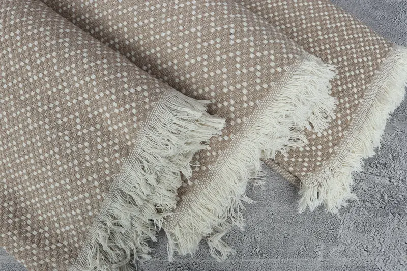 Monogram Blanket, Custom Blanket, 76x68 Cotton Herringbone Towel, Gift For Her, Oversized Beach Towel, Turkish Tablecloth, Bachelorette Gifts - 5