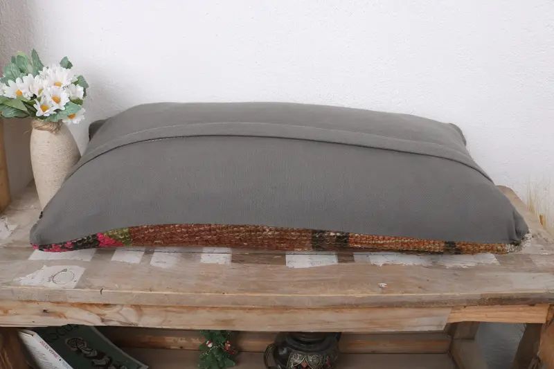 Home Decor Pillow, 12x24 Brown Pillow Case, Ethnical Kilim Rug Pillow, Pillow Sham, Sofa Pillow Sham, Kilim Pillow Cover - 7