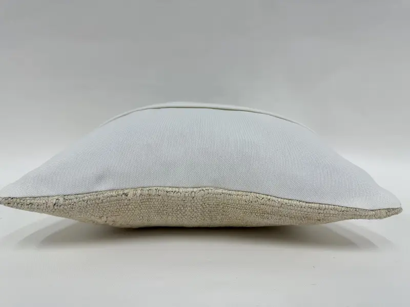 Bolster Throw Pillow Case, Cushion Cover, Turkish Kilim Pillow, 14x14 Beige Cushion Cover, Ethnical Kilim Rug Pillow, Interior Designer Pillow - 7