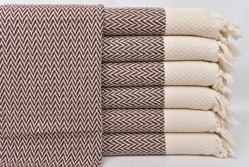34x18 Cotton Zigzag Design Towel, Personalized Dish Towel, Personalized Kitchen Towel, Turkish Towel Hand Towel, Gift For Him, Bridal Shower Favor - 1