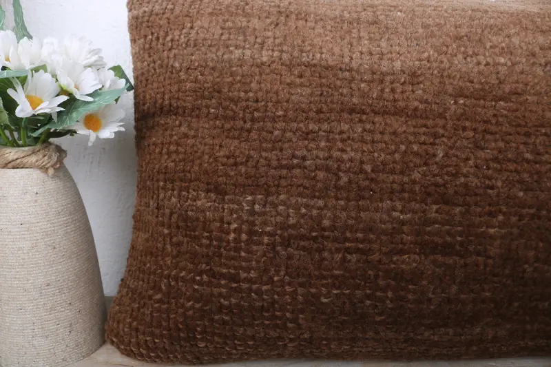 Ethnic Pillow Case, Cushion Cover, Nomadic Pillow, Vintage Kilim Pillow, 12x24 Brown Pillow Case, Antique Pillows, Bed Cushion Cover, Turkish Pillow - 3