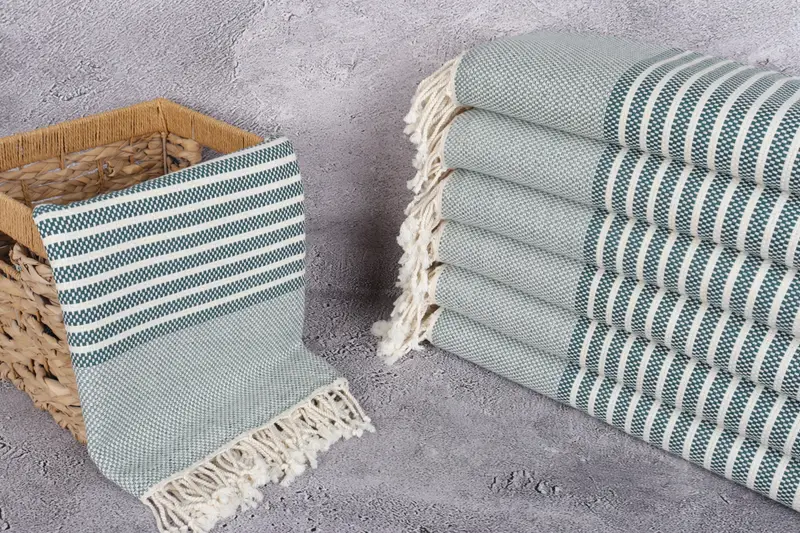 76x40 Cotton Striped Towel, Bridal Shower Favor, Organic Turkish towel, Wedding Favors, Turkish beach towel, Beach Wedding Favor, Cute Beach Towel - 3