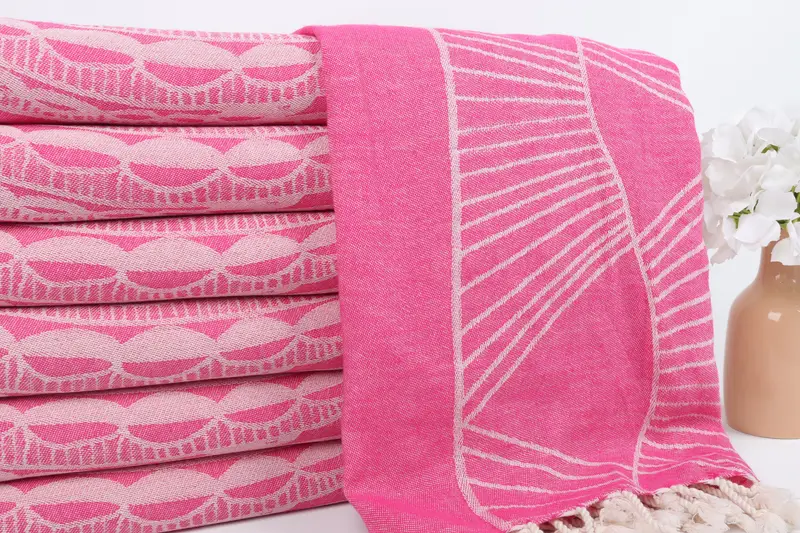 Peshtemal Towel USA, Home Gift, 68x40 Cotton Striped Design Towel, Monogrammed Beach Towel, Soft towel, Turkish Towel Beach, Summer Gift Ideas - 3