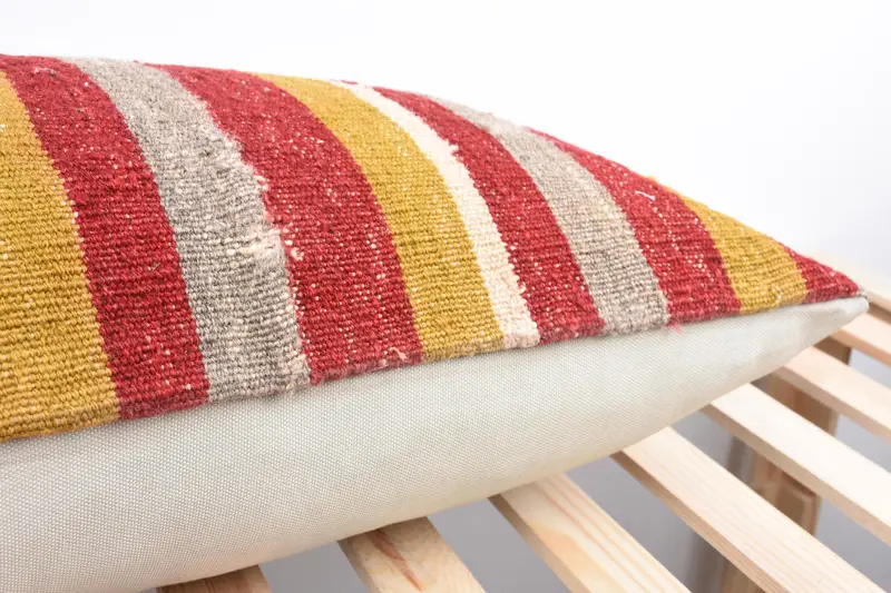 Cushion Case, Traditional Cushion, Interior Designer Pillow, Ethnical Kilim Rug Pillow, 16x36 Red Pillow Sham, Vintage Kilim Pillow - 7