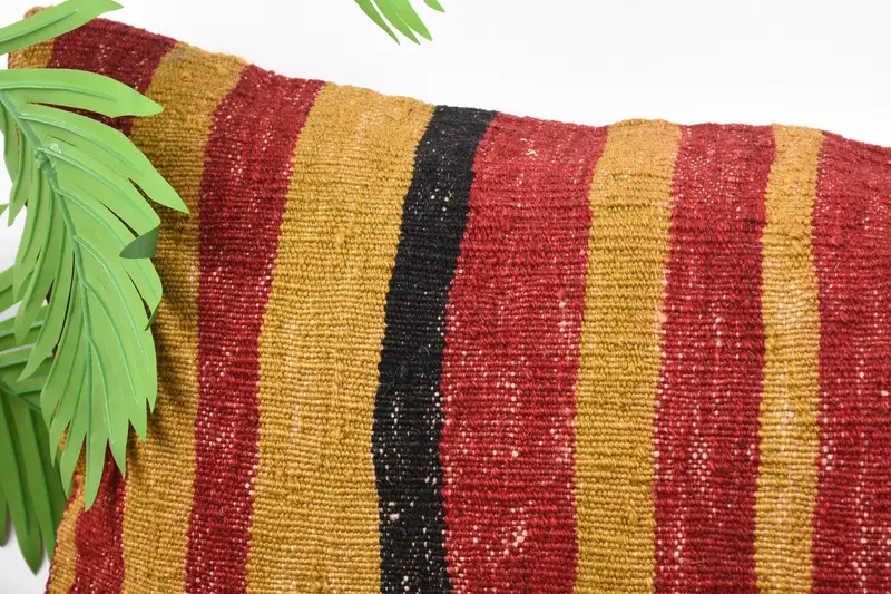 Cushion Case, Traditional Cushion, Interior Designer Pillow, Ethnical Kilim Rug Pillow, 16x36 Red Pillow Sham, Vintage Kilim Pillow - 2