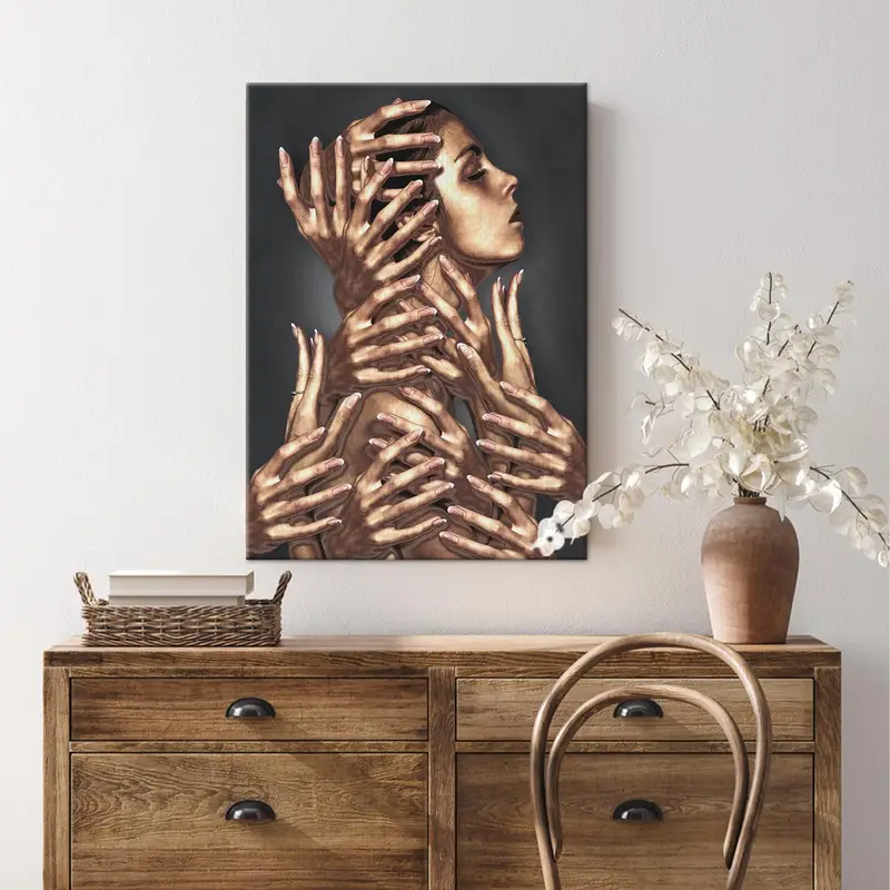 Abstract Woman Art, Woman Canvas Art, Abstract Wall Decor, Surreal Canvas Art, Trendy Canvas Art, Modern Canvas Art, Living Room Art - 1