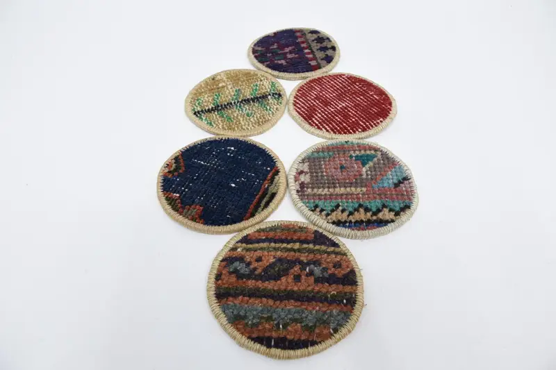 Blue and Red Coasters, Durable and Stylish Circle Coasters