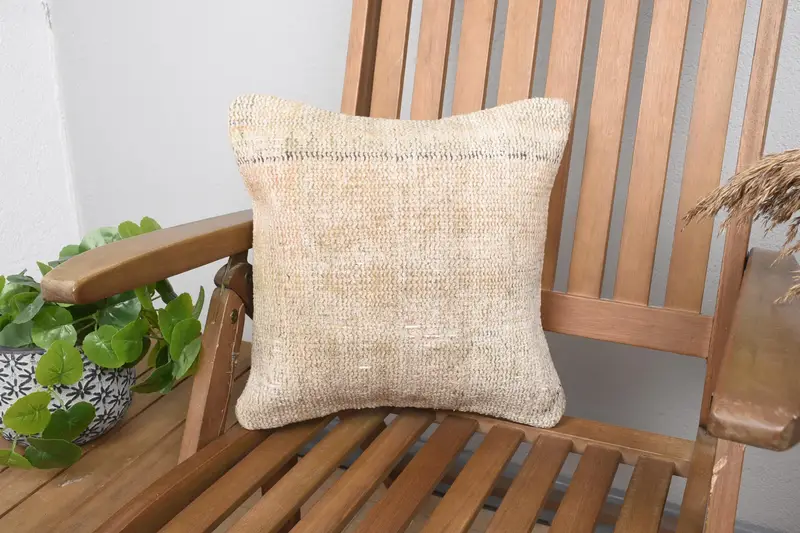 Oranges besticktes Southwestern-Wurfkissen, handgefertigtes Vintage-Kissen