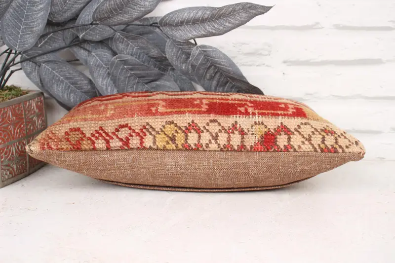 Kilim Pillow, 8x16 Red Pillow Cover, Boho Pillow Sham Cover, Morroccon Kilim Cushion Cushion Cover, Pillow Case, Home Decor Pillow - 5