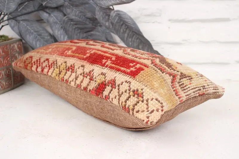 Kilim Pillow, 8x16 Red Pillow Cover, Boho Pillow Sham Cover, Morroccon Kilim Cushion Cushion Cover, Pillow Case, Home Decor Pillow - 6