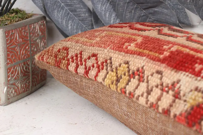 Kilim Pillow, 8x16 Red Pillow Cover, Boho Pillow Sham Cover, Morroccon Kilim Cushion Cushion Cover, Pillow Case, Home Decor Pillow - 7