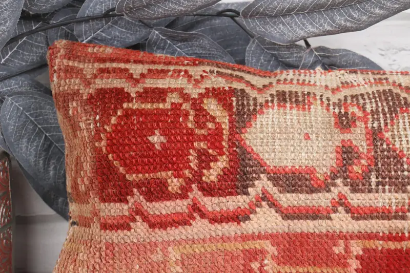 Kilim Pillow, 8x16 Red Pillow Cover, Boho Pillow Sham Cover, Morroccon Kilim Cushion Cushion Cover, Pillow Case, Home Decor Pillow - 2