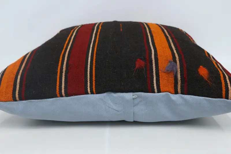 28x28 Brown Pillow Case, Handmade Kilim Cushion, Turkish Kilim Pillow, Vintage Kilim Pillow, Pillow Sham, Natural Pillow Sham - 5