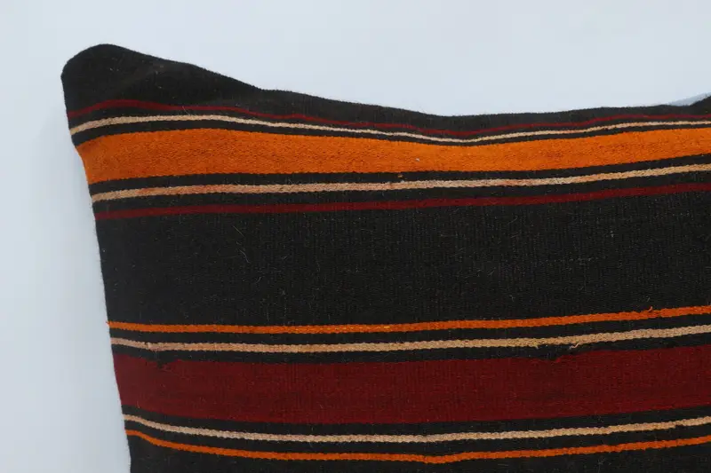 28x28 Brown Pillow Case, Handmade Kilim Cushion, Turkish Kilim Pillow, Vintage Kilim Pillow, Pillow Sham, Natural Pillow Sham - 2