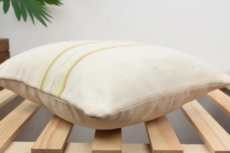 Kilim Pillow Cover, Cushion Cover, Kilim Cushion Sham, Handmade Kilim Cushion, 14x14 White Pillow, Personalized Gift Pillow Pillow Sham - 4