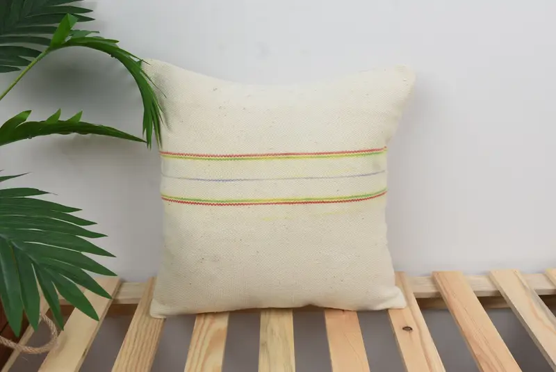 Kilim Pillow Cover, Cushion Cover, Kilim Cushion Sham, Handmade Kilim Cushion, 14x14 White Pillow, Personalized Gift Pillow Pillow Sham - 1