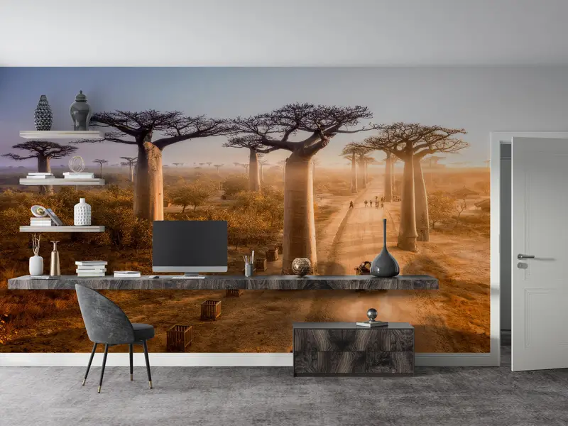 Layered Paper Art, Madagascar Wall Paper, View Digital Paper, Baobab Trees Wall Decor, Madagascar Landscape Digital Paper, Gift For Him, - 7