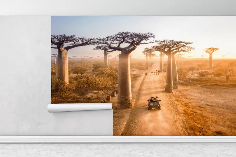Layered Paper Art, Madagascar Wall Paper, View Digital Paper, Baobab Trees Wall Decor, Madagascar Landscape Digital Paper, Gift For Him, - 5