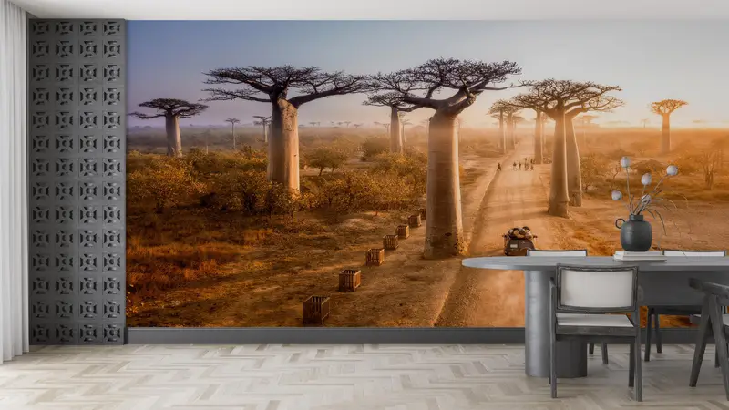 Layered Paper Art, Madagascar Wall Paper, View Digital Paper, Baobab Trees Wall Decor, Madagascar Landscape Digital Paper, Gift For Him, - 6