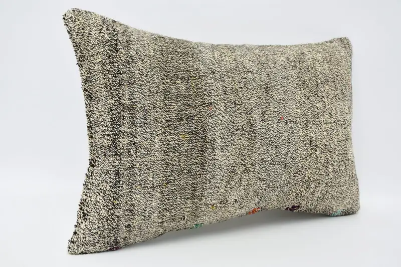 Vintage Kilim Pillow, Handmade Kilim Cushion, Handmade Rug Seat Pillow Sham, Cushion Case, 16x24 Brown Cushion Cover, Vintage Kilim Throw Pillow - 3