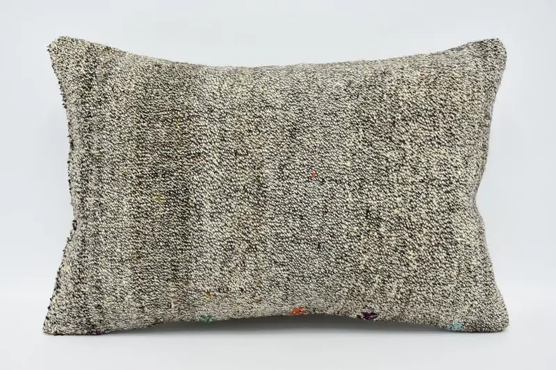 Vintage Kilim Pillow, Handmade Kilim Cushion, Handmade Rug Seat Pillow Sham, Cushion Case, 16x24 Brown Cushion Cover, Vintage Kilim Throw Pillow - 1