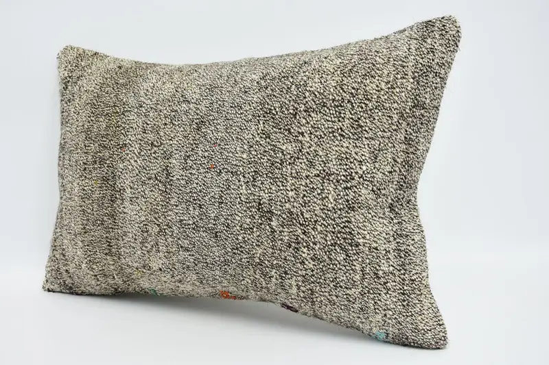 Vintage Kilim Pillow, Handmade Kilim Cushion, Handmade Rug Seat Pillow Sham, Cushion Case, 16x24 Brown Cushion Cover, Vintage Kilim Throw Pillow - 4