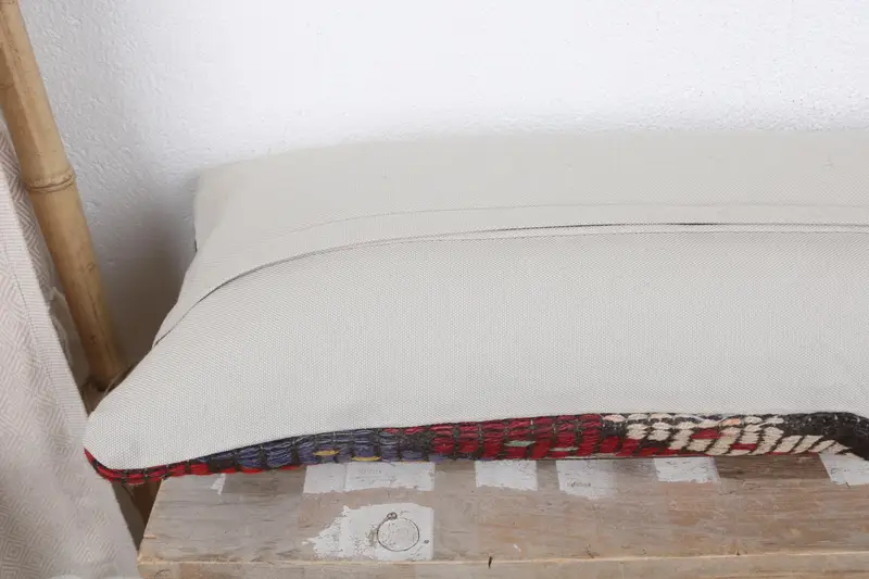 Vintage Kilim Pillow, Home Decor Pillow, Turkish Kilim Pillow, Pillow Cover, 12x36 Red Cushion, Living Room Throw Cushion Case - 7