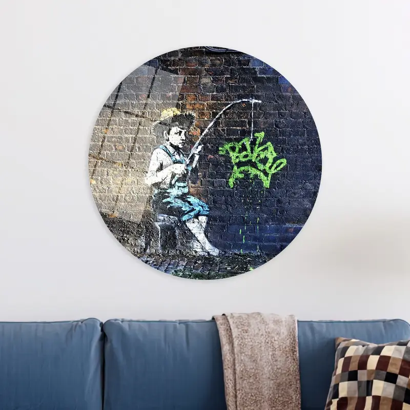 魅惑的なバンクシー グラフィティ ボーイ キャンバス プリント - 芸術的な壁装飾