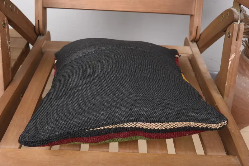 Lounge Throw Pillow Case, Throw Kilim Pillow, Pillow Sham, 12x12 Red Cushion Case, Kilim Pillow Cover, Handmade Kilim Cushion - 5