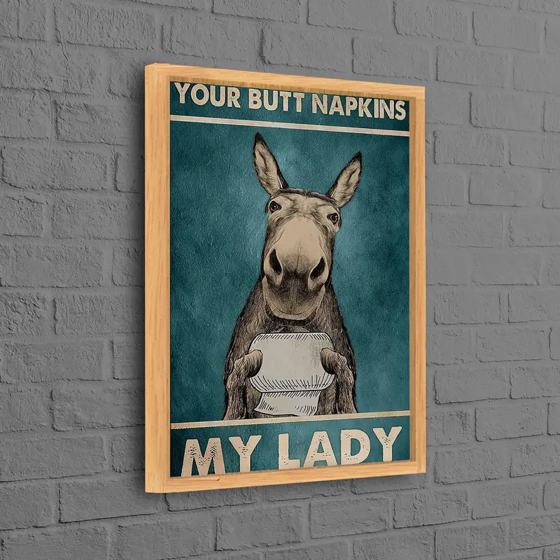 Elegante lienzo de burro humorístico: decoración artística del baño