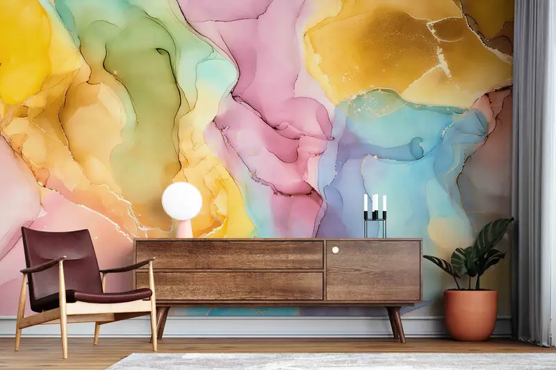 Framed Paper Art, Custom Wall Paper, Wall Poster, Colorful Wall Art, Modern Wall Paper, Colorful Marble, Marble Wall Paper, - 8