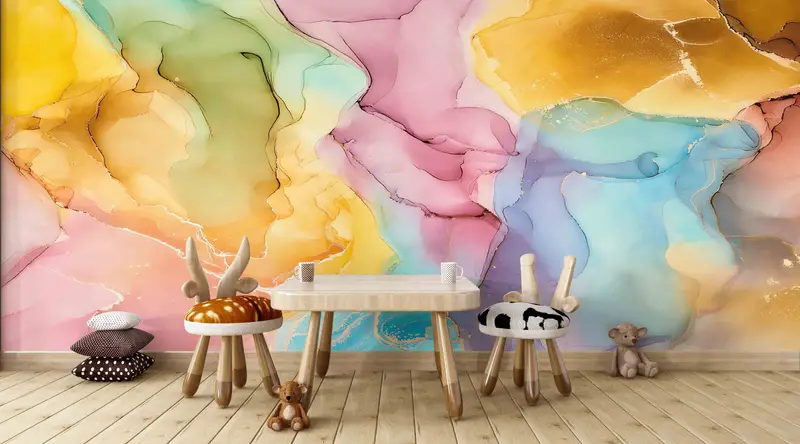 Framed Paper Art, Custom Wall Paper, Wall Poster, Colorful Wall Art, Modern Wall Paper, Colorful Marble, Marble Wall Paper, - 3