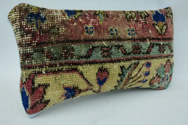 Kilim Cushion Sham, 8x16 Red Pillow Sham, Neutral Throw Pillow, Home Decor Pillow, Cushion Case, Custom Pillow Sham, Pillow for Sofa - 2