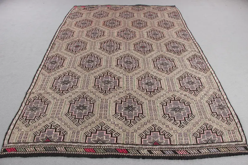 Purple & Green Rug, 183x282 cm Solid Pattern