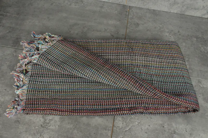 Woven Throw Blanket, Throw Blanket, 90x88 Cotton Colorful Diamond Towel, Gift For Best Friend, Gift For Wedding Day, Boho Throw Blankets - 3
