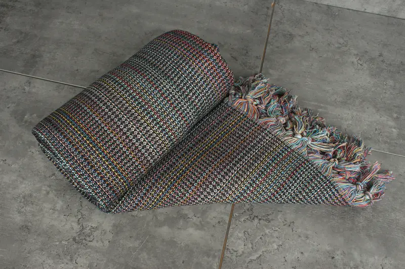 Woven Throw Blanket, Throw Blanket, 90x88 Cotton Colorful Diamond Towel, Gift For Best Friend, Gift For Wedding Day, Boho Throw Blankets - 7