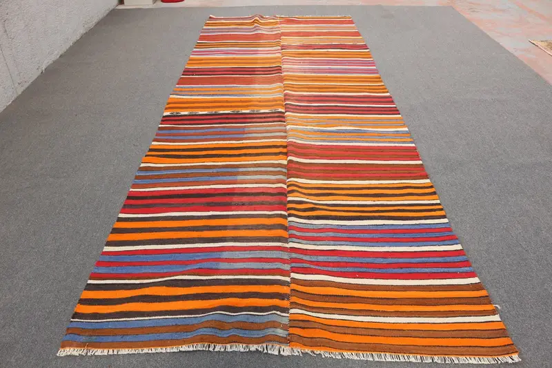 Alfombra a cuadros naranja y negro, decoración elegante de 5,1 x 13,4 pies