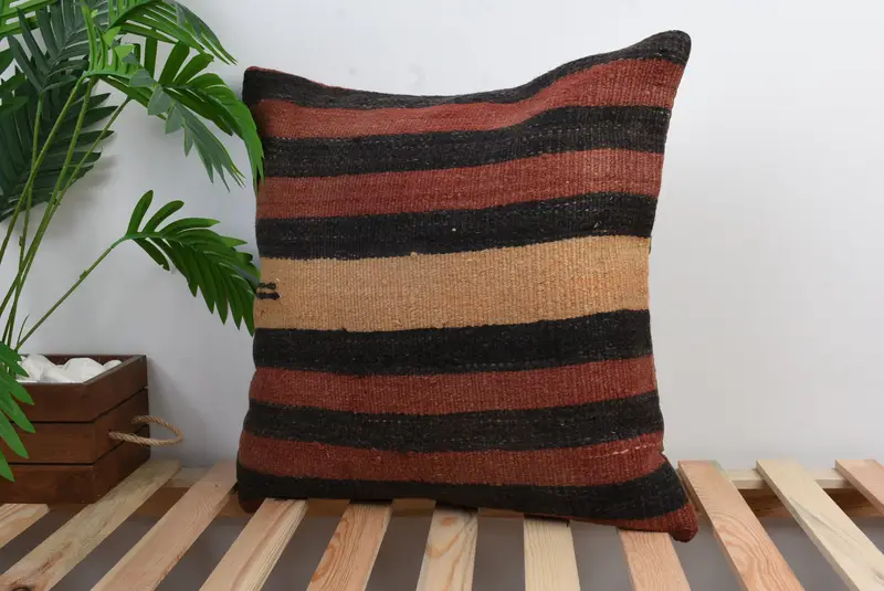 Pillow for Couch, Cotton Cushion, Turkish Rugs Cushion Cover, Cushion Cover, Boho Pillow Sham Cover, 20x20 Red Pillow Cover, Vintage Pillow - 4
