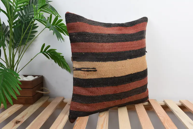 Pillow for Couch, Cotton Cushion, Turkish Rugs Cushion Cover, Cushion Cover, Boho Pillow Sham Cover, 20x20 Red Pillow Cover, Vintage Pillow - 5