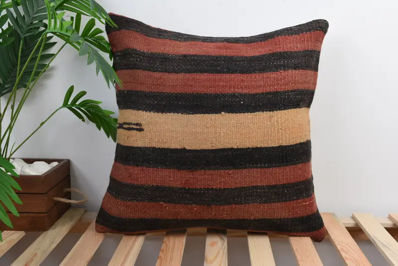 Pillow for Couch, Cotton Cushion, Turkish Rugs Cushion Cover, Cushion Cover, Boho Pillow Sham Cover, 20x20 Red Pillow Cover, Vintage Pillow - 1