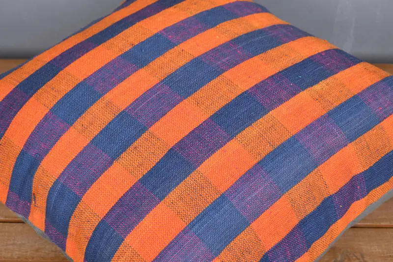 Sustainable Cushion Cover, Antique Pillows, Cushion Case, 20x20 Orange Pillow Case, Pastel Cushion Case, Gift Pillow, Throw Kilim Pillow - 4