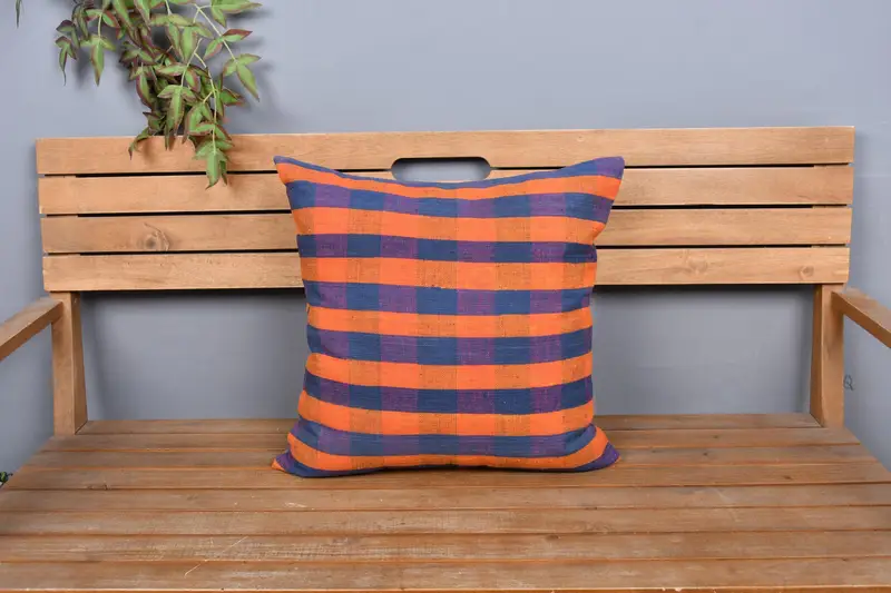 Sustainable Cushion Cover, Antique Pillows, Cushion Case, 20x20 Orange Pillow Case, Pastel Cushion Case, Gift Pillow, Throw Kilim Pillow - 6
