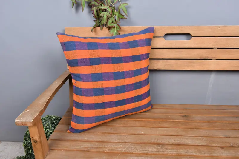 Sustainable Cushion Cover, Antique Pillows, Cushion Case, 20x20 Orange Pillow Case, Pastel Cushion Case, Gift Pillow, Throw Kilim Pillow - 1